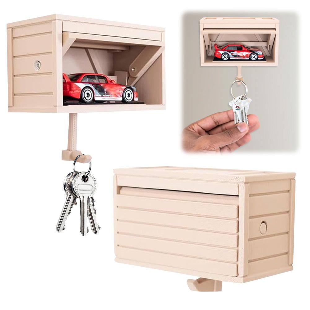 Fun Creative Key Keychain with Opening Door Wall Hanging Storage Box Space Saving Garage Key Holder for Wall Decoration Ornament