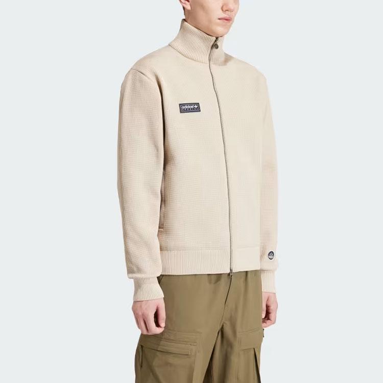 Adidas Originals X Spezial Lawton Track Top Solid Color Logo Knit Long Sleeve Jacket Men jackets Light-Khaki IN6757
