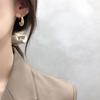 Authentic 925 Sterling Silver Stud Earrings for Women French Trendy Gold Plated C Shape Earring Bride Jewelry Prevent Allergy