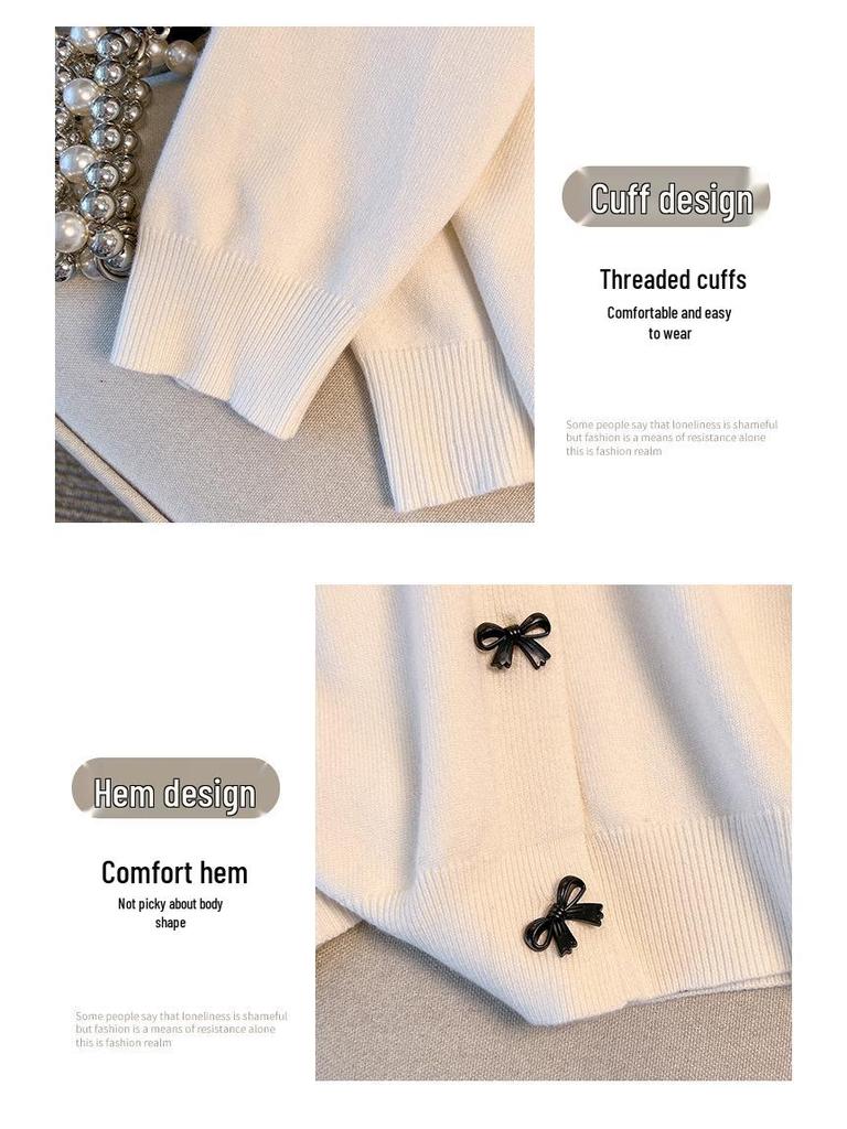 Plus Size Women's Loose Knit Cardigan Sweater for Bust 150-160 cm