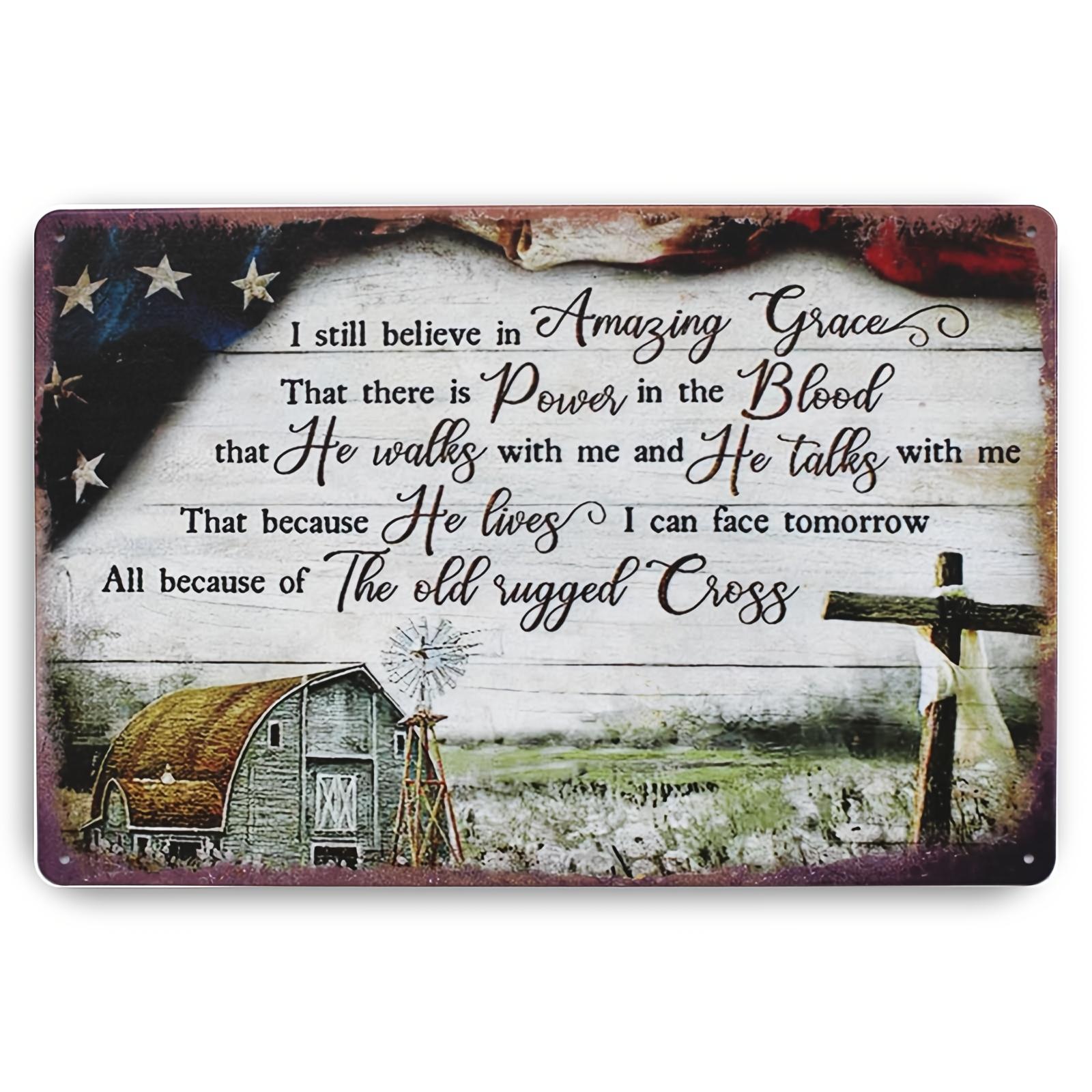 

Traditional Style Amazing Grace Metal Tin Sign Iron Wall Hanging Decor Inspirational Religious Art Plaque Vintage Gift 20x30cm（7.8x11.8inch）