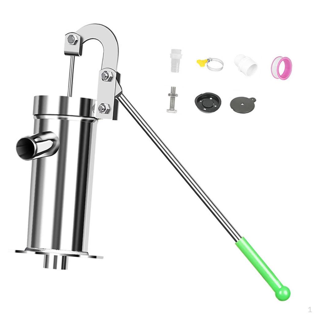 Manual Well Water Pump Kit Hand Suction with Handle Pitcher for Farms Fields