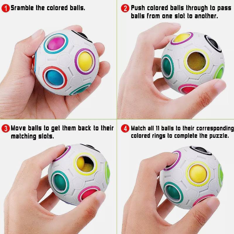 Ball Magic Rainbow Circle Spinner Puzzle Speed Cube Stress Relief Children Toys