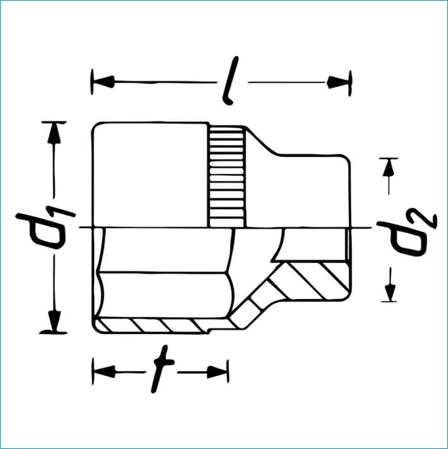 HAZET deep socket wrench 880LG8 (hexagonal type/9.5mm drive)
