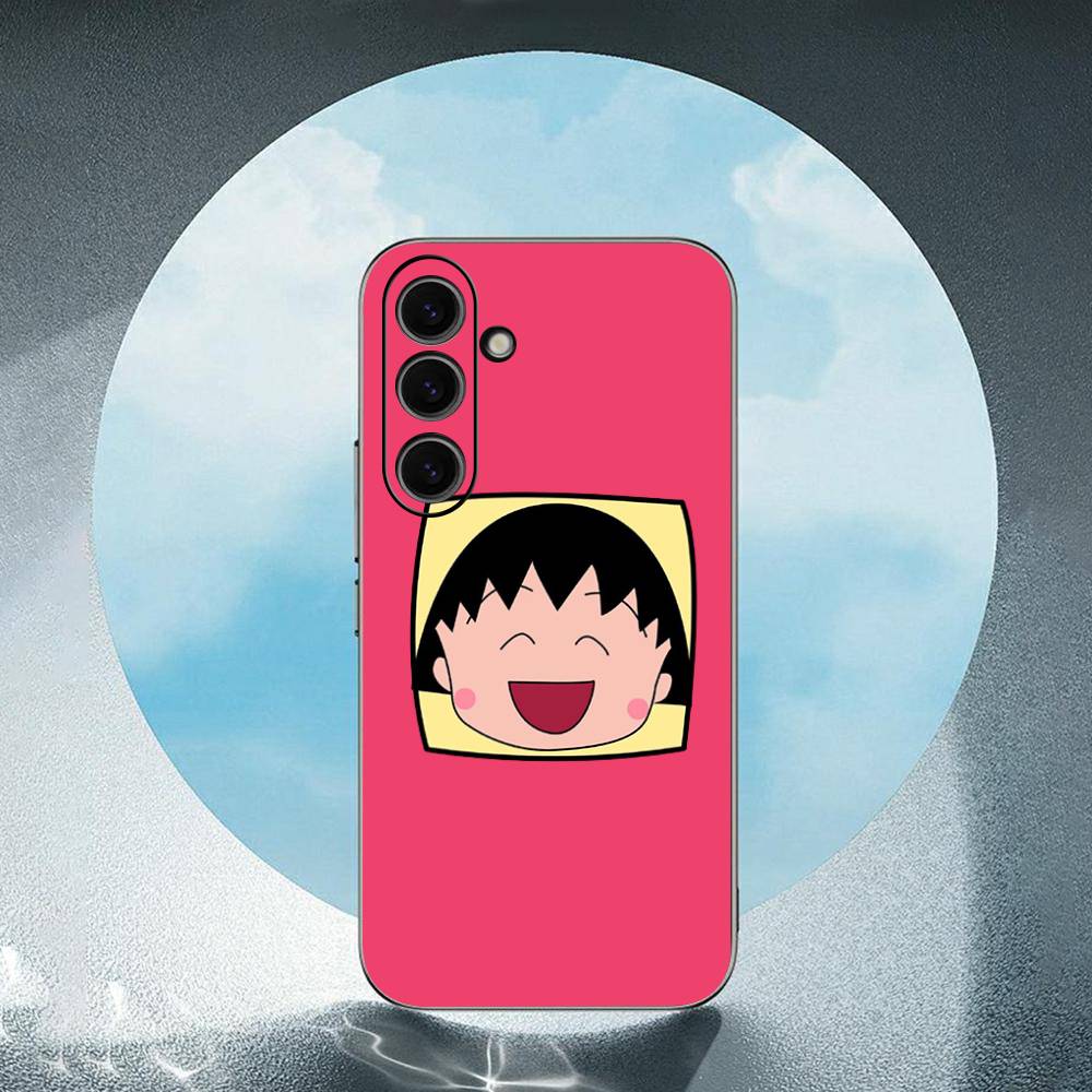 Cute Anime Sakura Momoko -O For Samsung Galaxy S25 S24 S23 Ultra S22 S21 Plus S20 Black Soft Silicone Protective Case