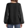 YYFS Camicette e camicie con scollo a V a maniche lunghe con stampa tinta unita primavera autunno moda casual da donna