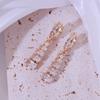 1 Pair Fashion Geometric Trapezoid Zirconia Dangle Earrings for Women Golden Earring Jewelry Party Accessories