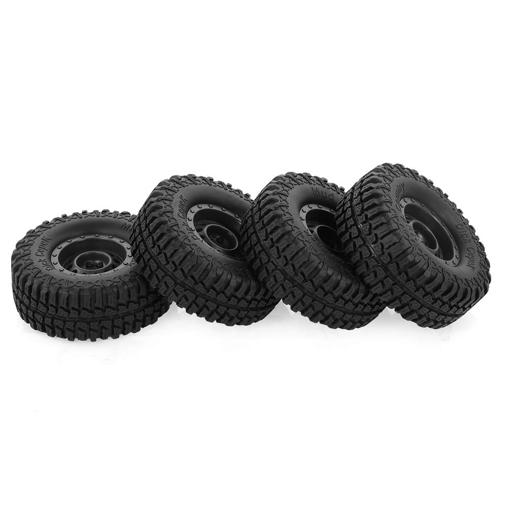 Goolsky 4x AUSTAR 100mm 1.9 inch Rim Rubber Tire Wheels for 1/10 RC Cars: Traxxas HSP Redcat RC4WD, Tamiya Axial SCX10 D90 HPI RC Rock Crawler