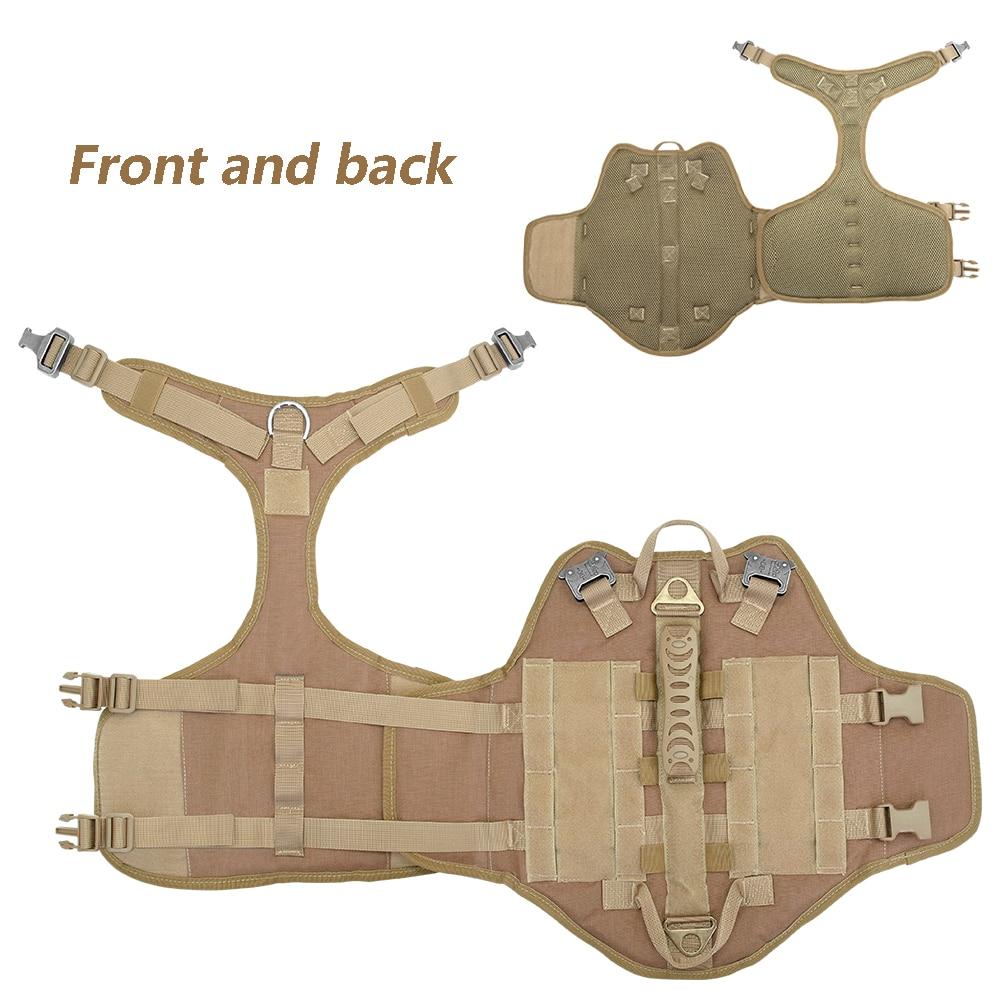 Tactical Dog Harness No-Pull Pet Harness Vest  For Medium To Large Dog Training Hiking Dog Carrier with Pouch