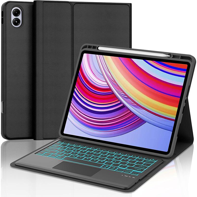 Redmi Pad Pro 12.1 Case: Backlit Bluetooth Keyboard with Pen Slot for Xiaomi PocoPad