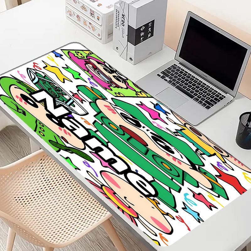 Custom Name Personalized Crayon Shin Pattern Mousepad, Laptop PC Desk Mat, Decorative Desk Mat for Home Keyboard Pad Gift