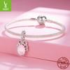 Pink Romantic Bow Diy Pendant Accessories French Sweet And Elegant S925 Sterling Silver Beaded