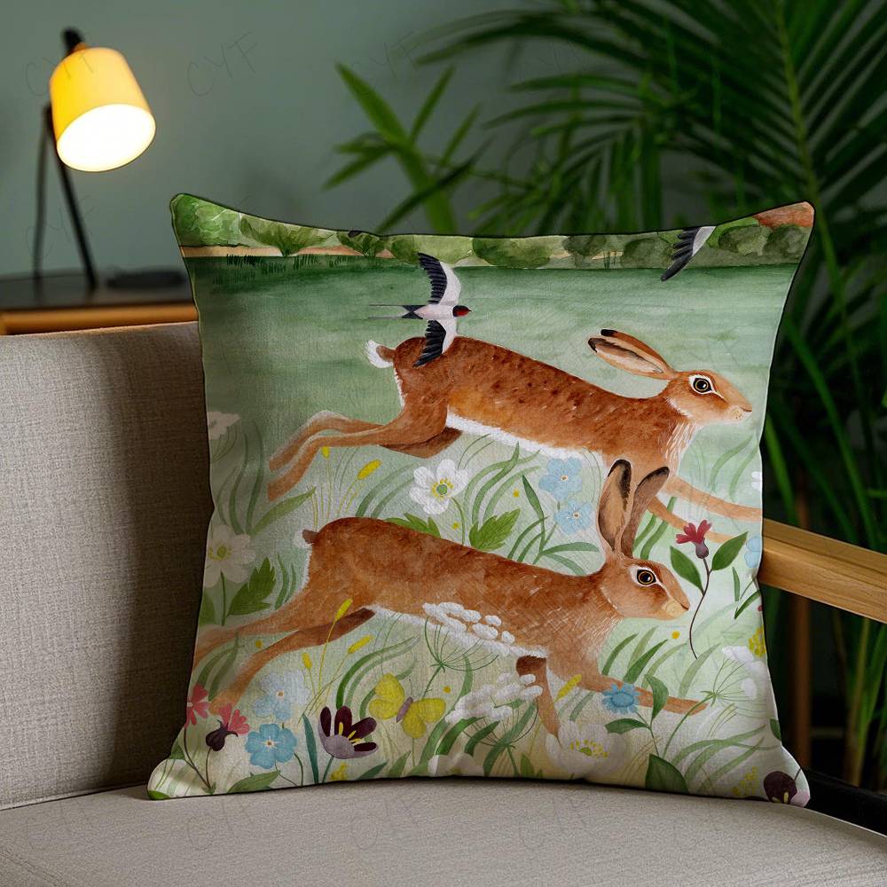 Short Plush Material Pillowcasecheetah Llama Leopard Jungle Pillow Case Custom Printed Brushed Fleece Pillow, Baby Skin-Touch, E