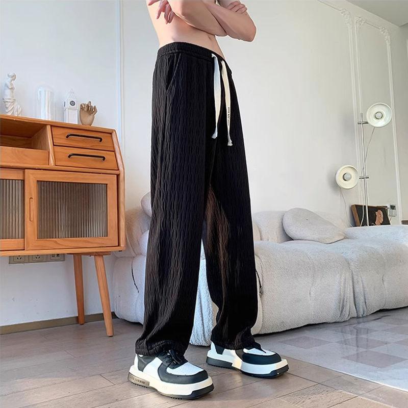 

Men s Slim Straight Pants New Black White Casual Trendy Versatile Bad Boy Fashion Office Ready Trousers 3XL чорний
