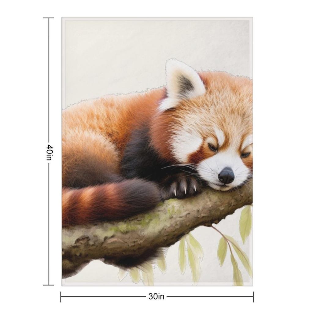 Schläfriger Roter Panda Überwurfdecke Weiche Plüsch Plaid Cosplay Anime Großes lustiges Geschenk Decken