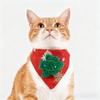 Christmas Cat Bandana Pet Triangle Scarf Funny Bib with Plush Santa Reindeer Xmas Tree Bandana Collar for Dogs Cats Holiday Dress-up