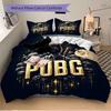 Set Biancheria da Letto Gaming 3 Pezzi Guerriero Incoronato PUBG - Perfetto per Camere da Letto Decorative, Camere degli Ospiti, Soggiorni, Hotel | Regalo Ideale per Fan, Trave