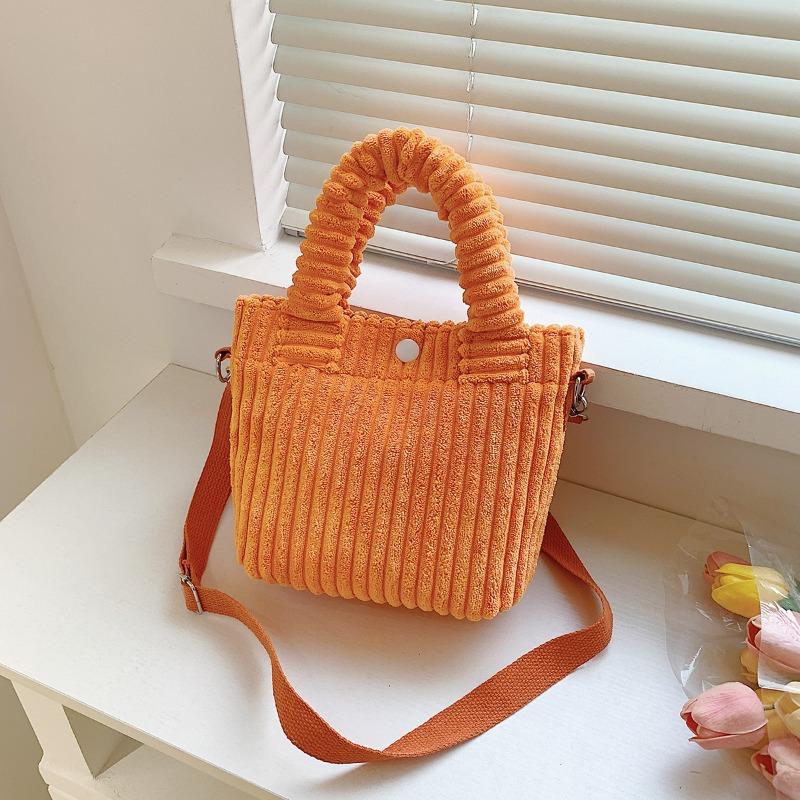 Sacoche portable petite en velours côtelé simple et décontractée, sac pour femme, nouveau sac fourre-tout tendance décontracté d'automne et d'hiver, sac messager à bandoulière