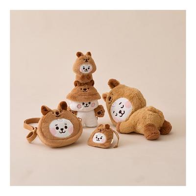RJ BABY FLUFFY Ležící panenka/ Přívěšek na klíče/ Kostýmová skříň Bucket Hat Set/ String Mini Bag Charm Pouch/ Face Doll Crossbody Bag (5 Možnosti)