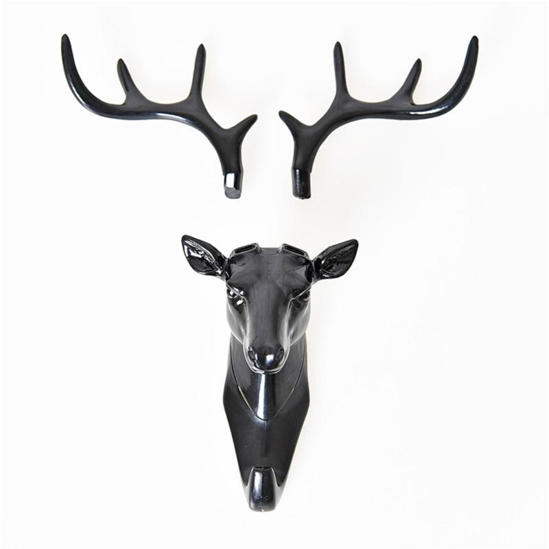 Elephant Deer Head Wall Hook Decorative Key Holder With Sturdy Plastic And Easy Adhesive For Home Decoration