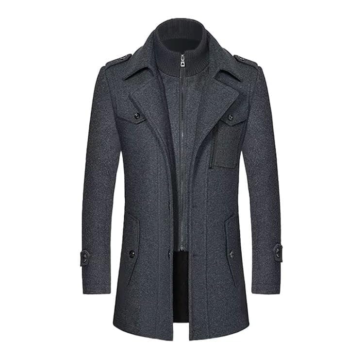 

Kayiyasu Честерфилд Зимний Тренч Шерстяное Пальто со Стойкой Однотонное и Холодное Доступно в Большом размере для и Зимнее Мужское Пальто, Пальто, Воротник, Толстое, Цвет, серый