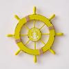 11" Nautical Beach Wooden Ship Wheel Wall Art Coastal Style Boat Steering Wheel Wall Hanging Ornament with Starfish And Hemp Rope for Living Room