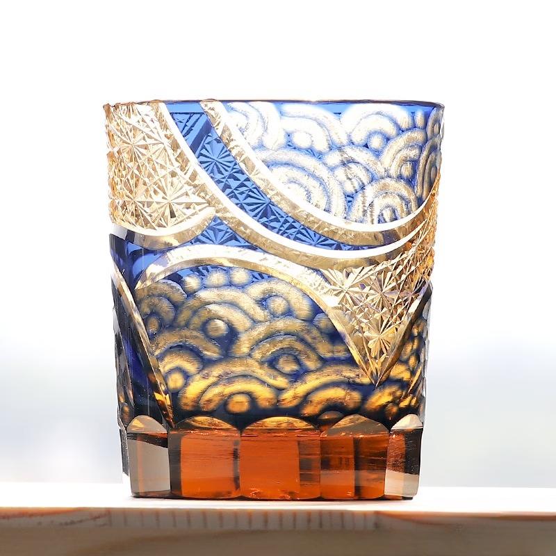 Edo Kiriko Hand-carved Crystal Whiskey Glass