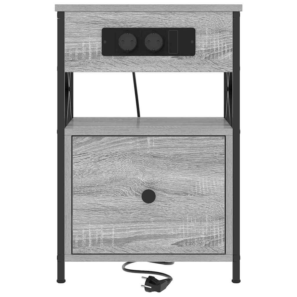 Nightstand Set of 2 Grey Sonoma 40 x 31 x 60 cm Engineered Wood