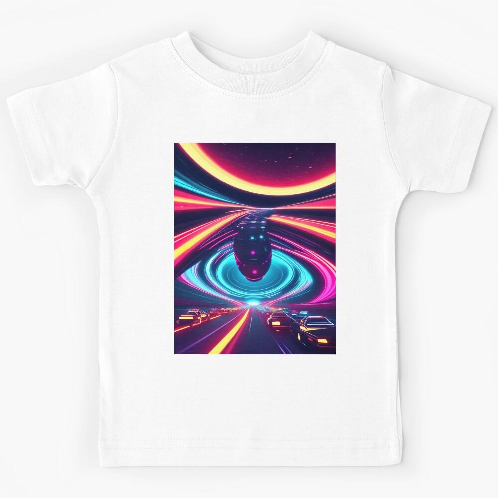 Car Synthwave, neon, futurist, kids, game, children, future Kids T-Shirt 130