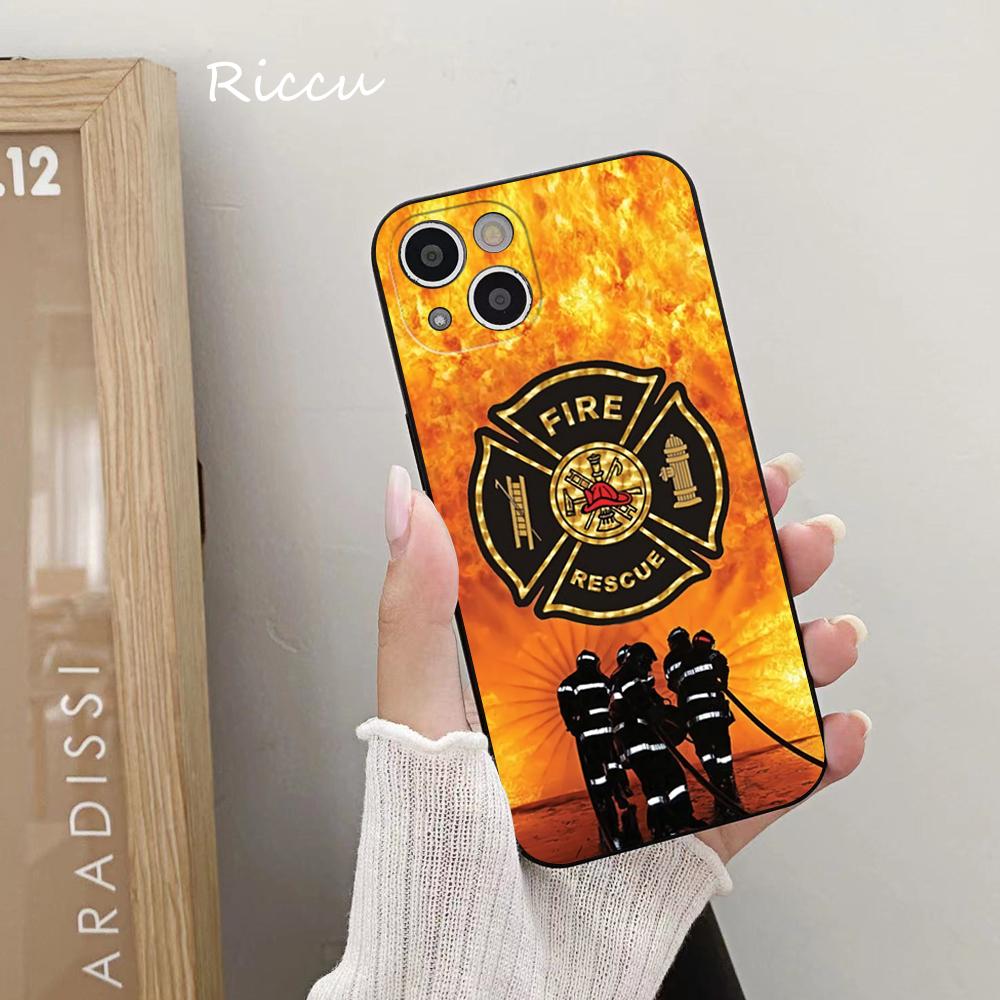 Firefighter Fire Department Fireman Phone Case FOR IPhone 14 11 12 Pro 8 7 Plus X MAX 12 MINI XR XS 13 Covers Fishing Silicone