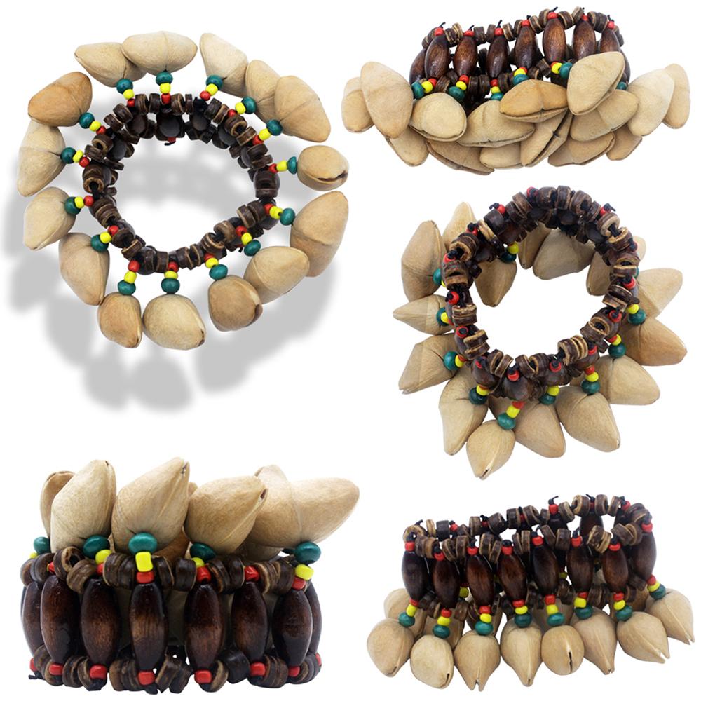 Handmade Nuts Shell Bracelet Handbell for Djembe African Drum Conga Percussion Accessories