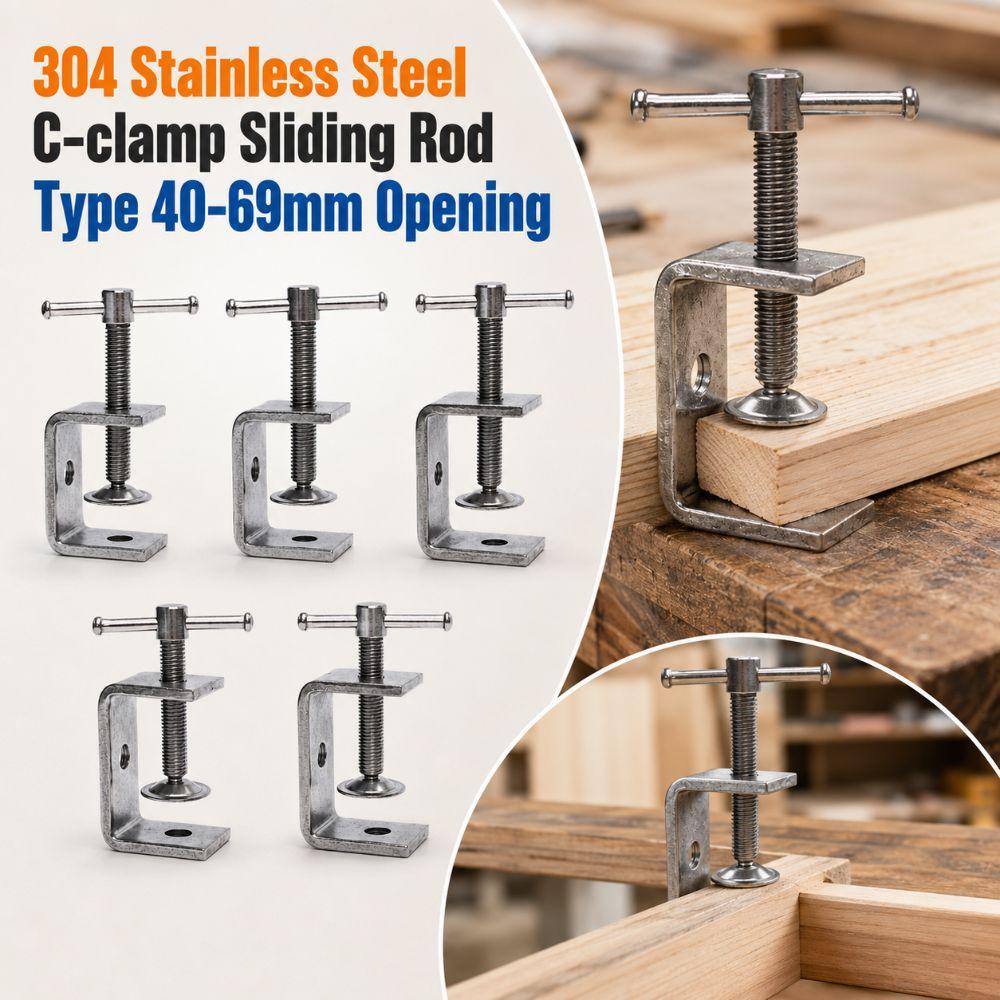 Verstellbare Vierkantklemme 304 Edelstahl Fester Halter Clip C-Klemme Beschläge Befestigungselemente