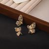Irregular Butterfly Earrings Hollow Out Metal Stud Earrings Fashion Vintage Earrings  Party
