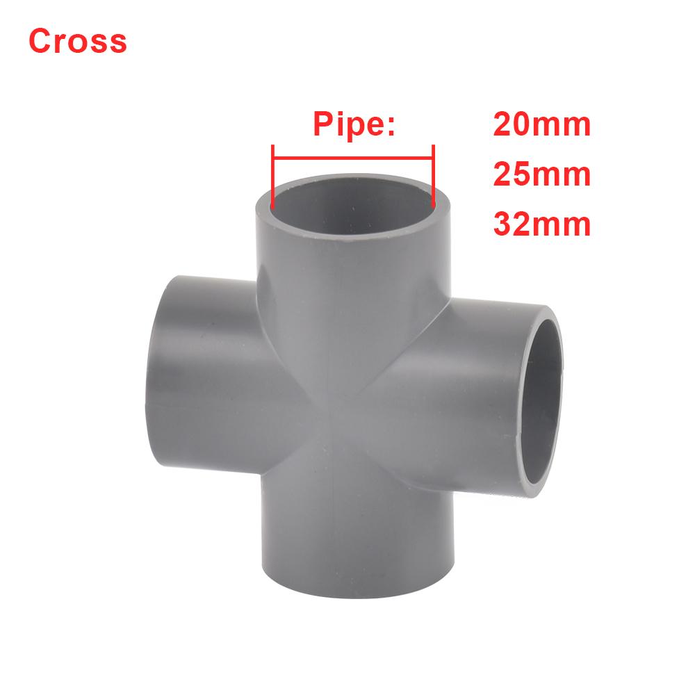 Vnitřní průměr 20 25 32mm PVC potrubní spojka přímá koleno T kus vodovodní potrubní adaptér domácí kutilská trubka 3 4 5 6 cest