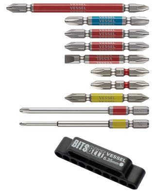 VESSEL 40V Compatible Gosai Bit Belt Holds 10 Frequently Used Holder, Bits, GS10P-01