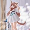 Anime Figure My Cat Is A Cute Girl Soy Flour Standing White Shirt Facial Replaceable Sitting Figure Anime Girl Cute Model Toys