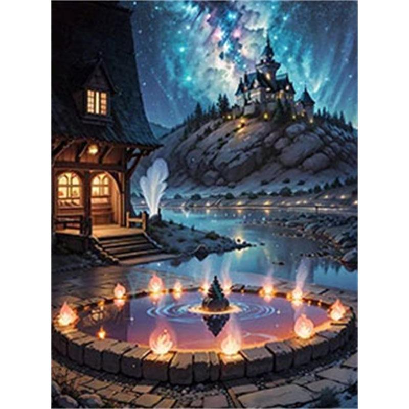 DIY Diamond Painting Castle Cross Stitch Kit Mosaic Art Diamond Painting Full Circle/Square Diamond Home Decoration