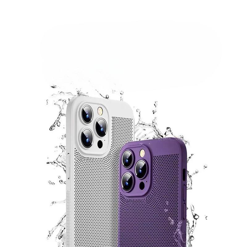 Applicable To IPhone 15 Mobile Phone Case Breathable Cooling Mesh Case Apple 14 All Inclusive 15promax Anti Fall Protection Case 13