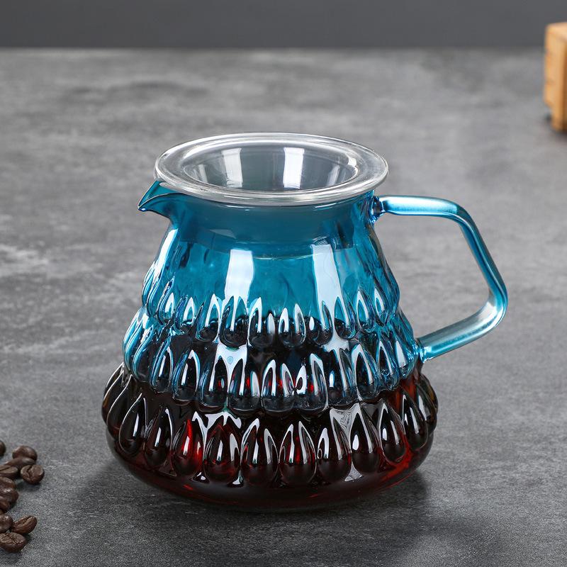 Кофейник из высокоборосиликатного стекла, кофейный набор, набор для ручного заваривания, кофейник для ручного заваривания 600ml