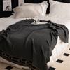 Soft Chain Geometric Knitted Blanket Gray Bedspread Modern Blue Red Decorative For Sofa Throw Warm Living Room Bedding Home Deco