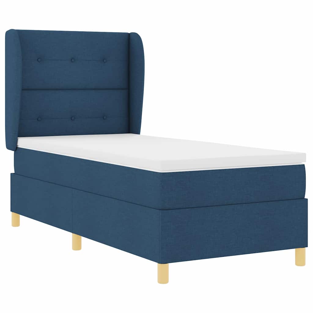 Boxspring bed with headboard Blue 190 x 90 cm Fabric