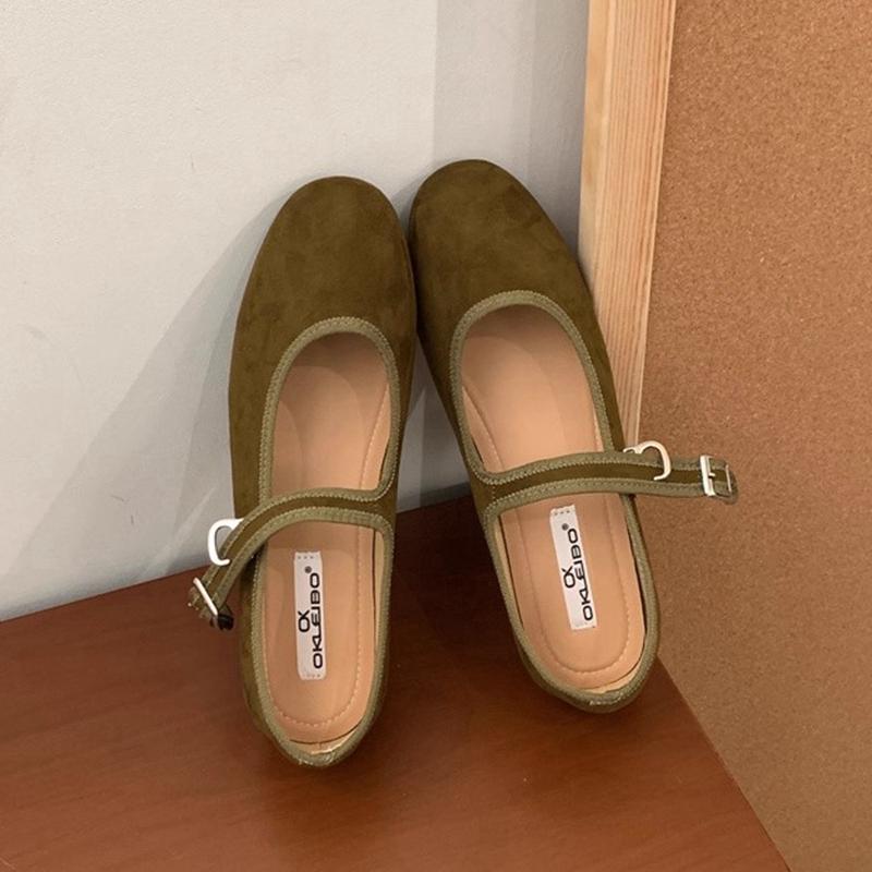

Fashion SUOJIALUN 2025 Autumn New Brand Women Flat Shoes Fashion Round Toe Shallow Ladies Mary Jane Shoes Soft Flat Heel Boat Shoes 39 зелёный