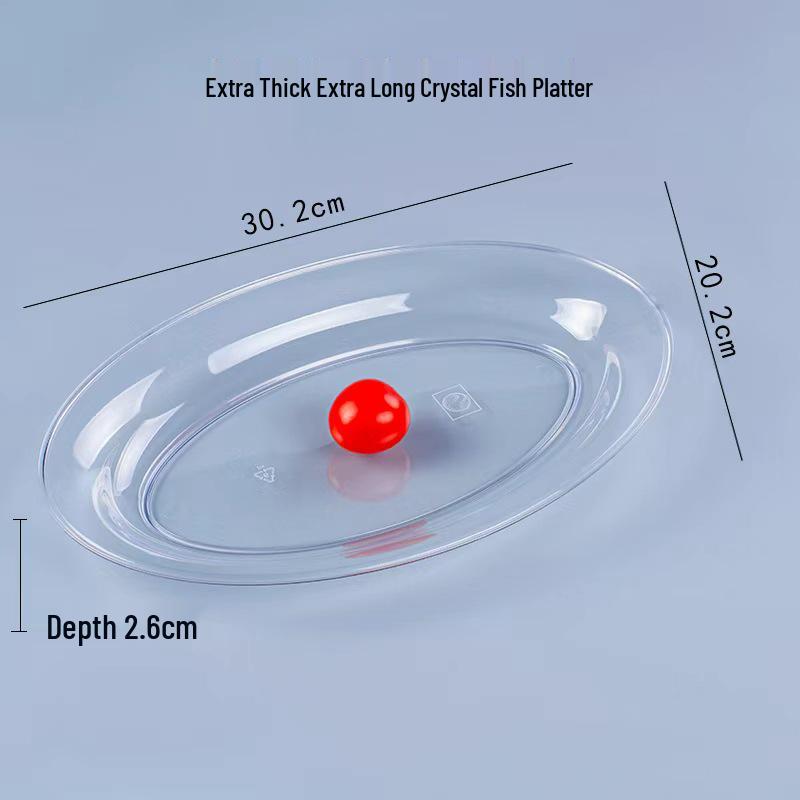 Thickened Transparent PS Plastic Plates - Crystal Butterfly Design for Steak, Fruit & More