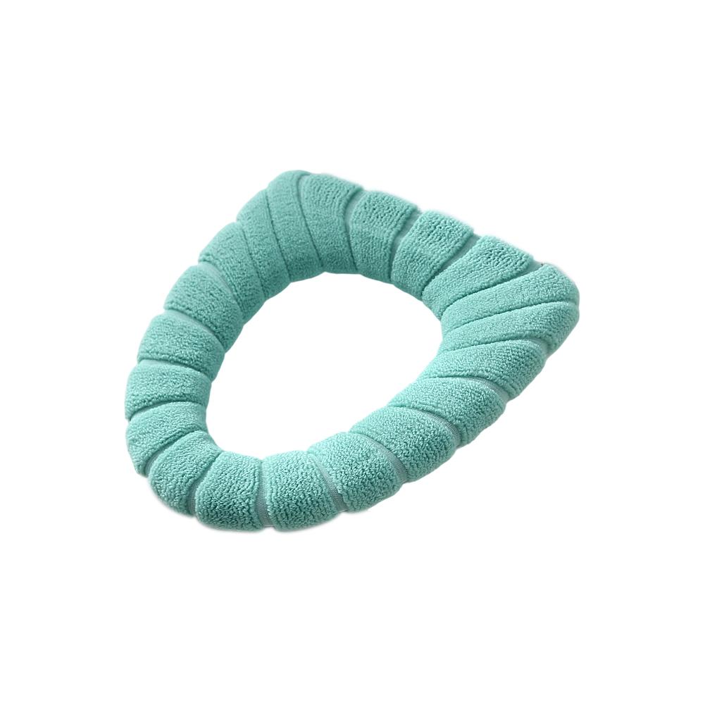 1pc Toilet Seat Cover Bathroom Soft Thicker Warmer Stretchable Washable Cloth Toilet Seat Cover Pads