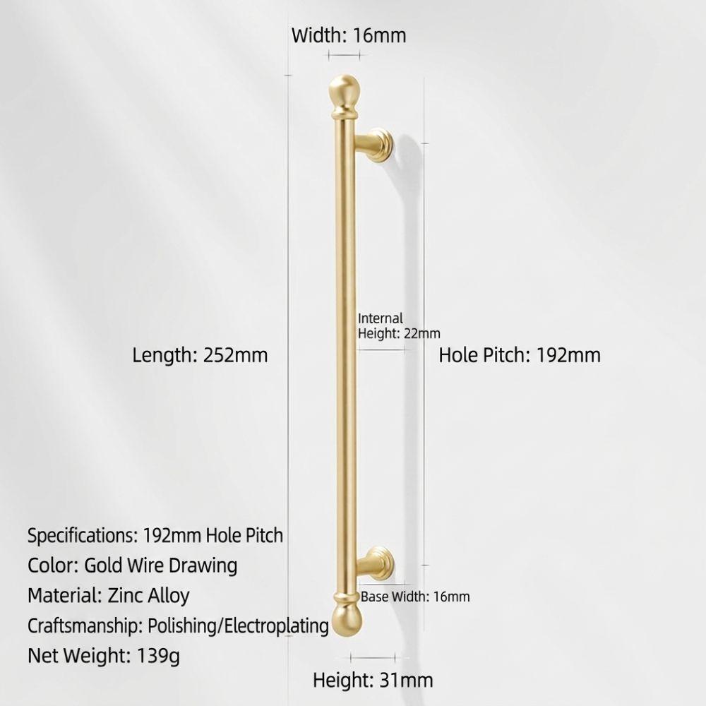 Electroplated Gold Drawer Pull Single-Hole Wardrobe Handle Furniture Hardware for Cupboard