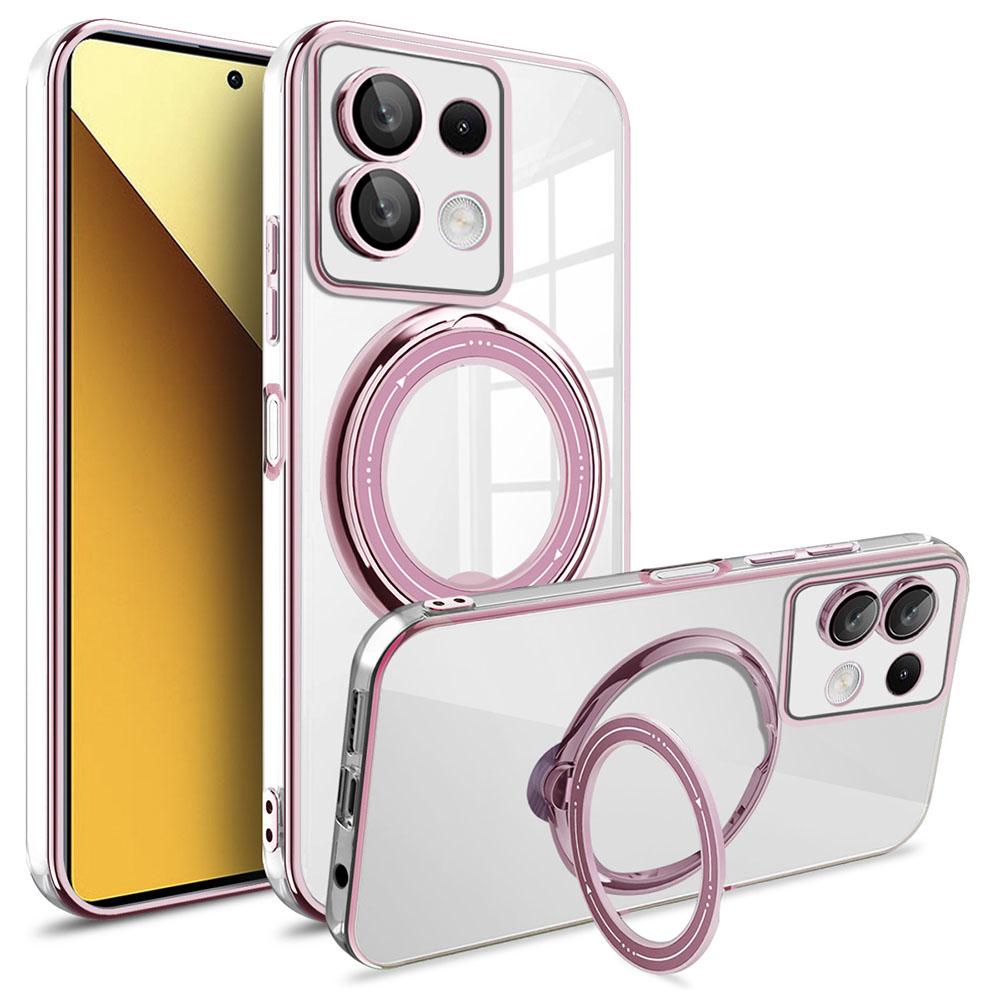 

For Xiaomi Poco X6 5G/Redmi Note 13 Pro 5G Case Kickstand PC+TPU Magnetic Phone Cover Pink