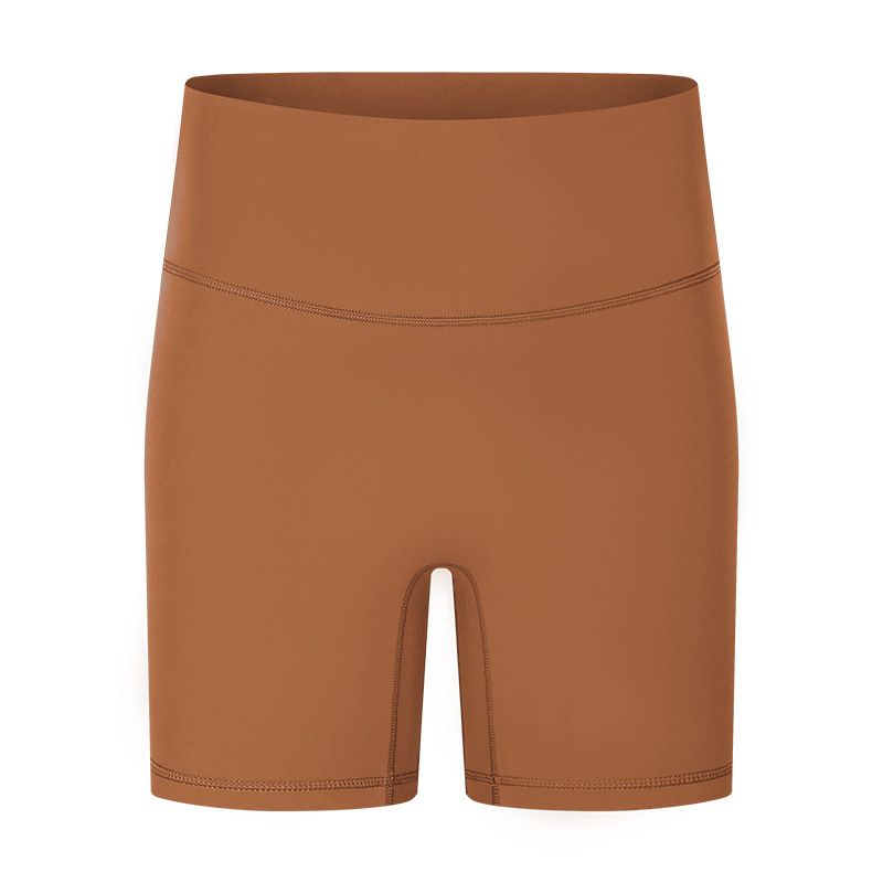 Lu Same Yoga Shorts Women's 2025 Best Selling Nude Feel No Embarrassment Line Slim Fit Sports Shorts Outdoor Fitness Pants