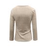 Women’s Long Sleeve V Neck Ribbed Knit Wrap Top Stretch Pullover Slim Fit Ruched Blouse Casual Basic Shirt