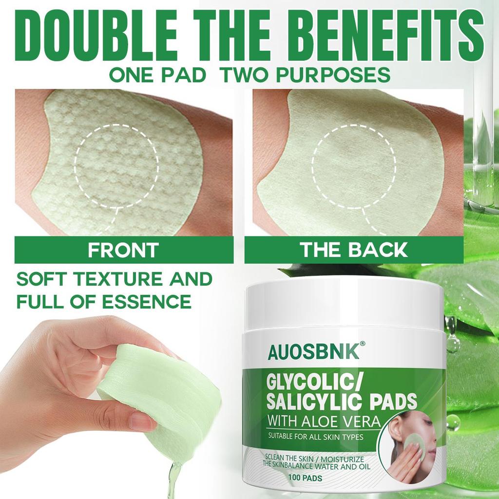 Aloe Salicylic Acid Pads For Face, Exfoliating Pads For Acne Prone & Oily Skin, Gently Cleanses To Prevent Breakouts  And Blackhead Removal-60Pcs
