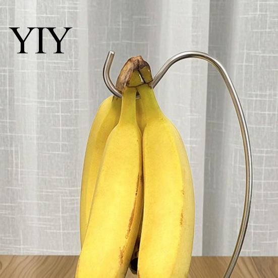 Appendi Frutta Fresca Appendi Banane, Acciaio Inossidabile con Supporto a Gancio, Portatile Salvaspazio per Mantenere le Banane Fresche più a Lungo, Scaffale Salvaspazio per Cucina